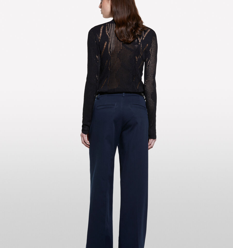 Open-knit sweater - women's crew neck sweaters - Black | Sisley image number 3